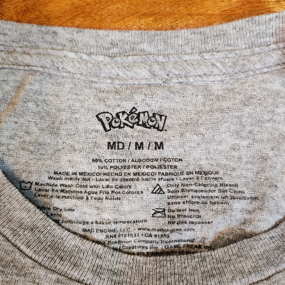 Pokemon Pikachu Pallet Town Grey T-Shirt (Size Medium) - Picture 3 of 3